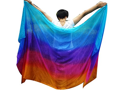 Winged Sirenny Handbemalt Übergroßer Orientalischer Bauchtanzschleier Seide 270x135cm, Leichter Tanzschal für Bauchtänzerinnen & Bühnenshows. Tragetasche & Handgerollten Kanten, Irisieren Winged Sirenny Handbemalt Übergroßer Orientalischer Bauchtanzschleier Seide 270x135cm, Leichter Tanzschal für Bauchtänzerinnen & Bühnenshows. Tragetasche & Handgerollten Kanten, Irisieren von Winged Sirenny