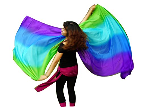 Winged Sirenny Bauchtanz Seidenschleier, Leichter Handbemalter Schleier aus Seide für Tanz, Bühnenshows & Künstlerische Darbietungen. Tragetasche & Handgerollten Kanten, Aurorafluss Winged Sirenny Bauchtanz Seidenschleier, Leichter Handbemalter Schleier aus Seide für Tanz, Bühnenshows & Künstlerische Darbietungen. Tragetasche & Handgerollten Kanten, Aurorafluss von Winged Sirenny