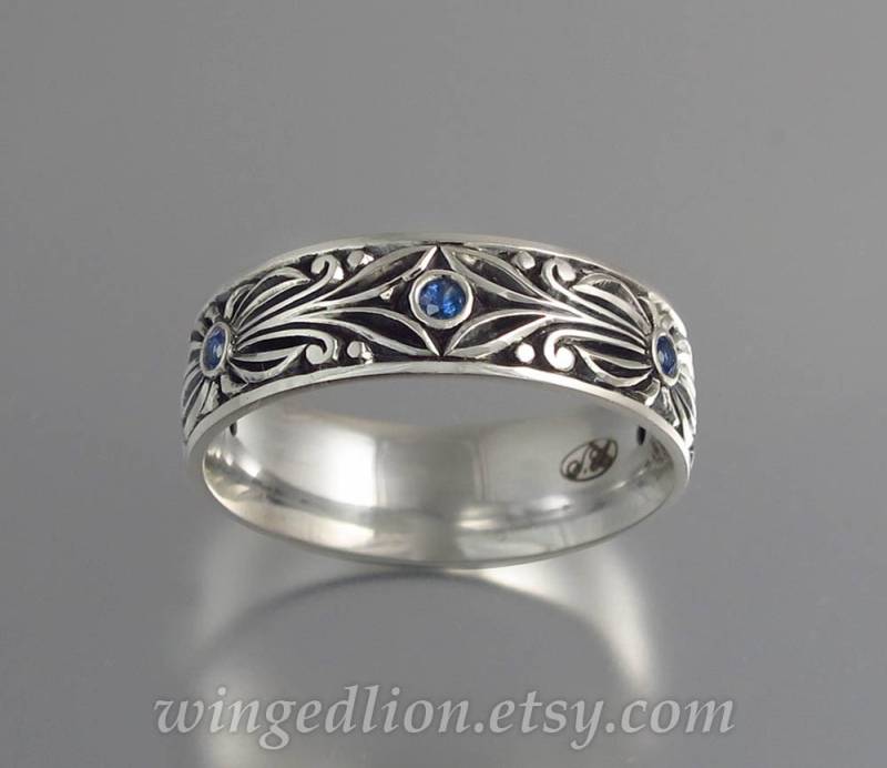 Der Graf Silber Ring War Ein Verlobungsring Mit Blauen Saphiren von WingedLion