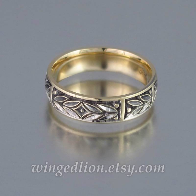 Evergreen Laurel Herren-Silberring Unisex Ring Aus 585Er Gold von WingedLion