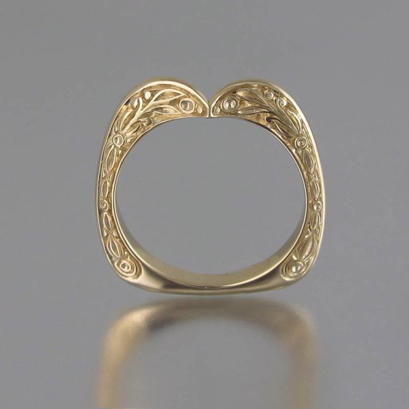 Gold Ehering, Gravierter Goldring, Gräfin 14K Ehering | Größen 7 Bis 9, 5 von WingedLion