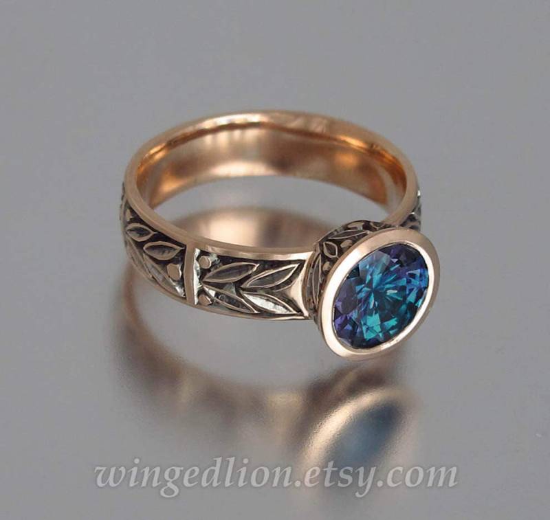 Laurel Crown Goldring Mit Kreiertem Alexandrit von WingedLion