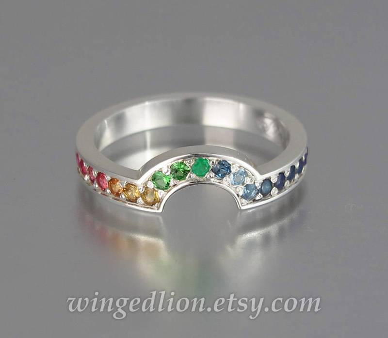 Regenbogen Silber Trauring von WingedLion