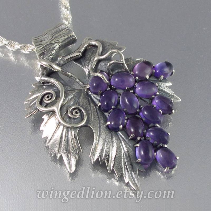 Silber Amethyst Anhänger Die Trauben - Versandfertig von WingedLion