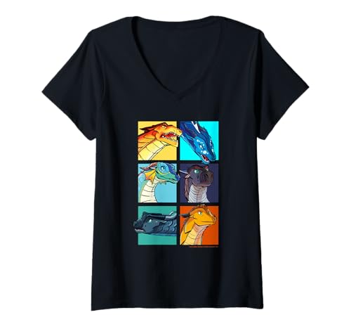 Damen Wings of Fire Character Squares T-Shirt mit V-Ausschnitt Damen Wings of Fire Character Squares T-Shirt mit V-Ausschnitt von Wings of Fire