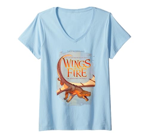 Damen Wings of Fire Dragonet Prophecy Cover T-Shirt mit V-Ausschnitt Damen Wings of Fire Dragonet Prophecy Cover T-Shirt mit V-Ausschnitt von Wings of Fire