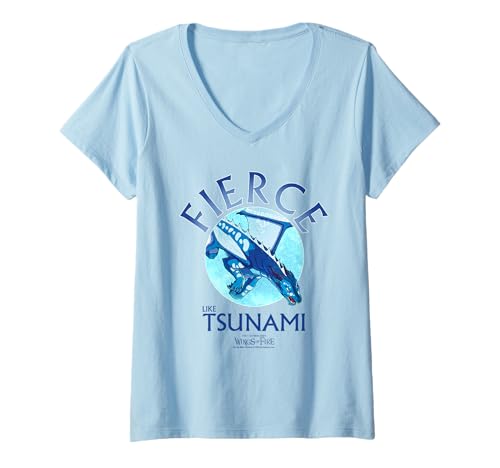 Damen Wings of Fire Fierce Like Tsunami T-Shirt mit V-Ausschnitt von Wings of Fire