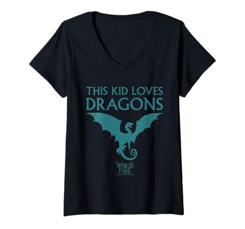 Damen Wings of Fire Kid Loves Dragons T-Shirt mit V-Ausschnitt Damen Wings of Fire Kid Loves Dragons T-Shirt mit V-Ausschnitt von Wings of Fire
