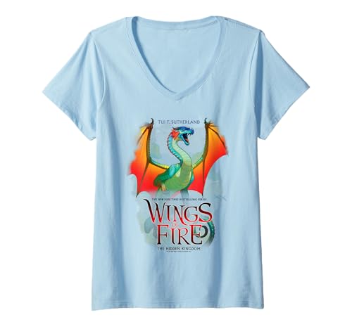 Damen Wings of Fire The Hidden Kingdom Cover T-Shirt mit V-Ausschnitt von Wings of Fire