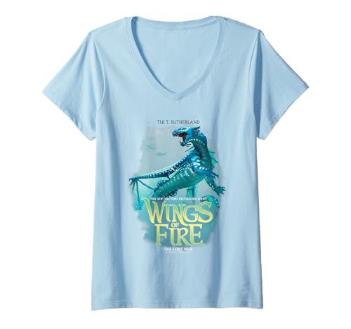 Damen Wings of Fire The Lost Heir Cover T-Shirt mit V-Ausschnitt Damen Wings of Fire The Lost Heir Cover T-Shirt mit V-Ausschnitt von Wings of Fire