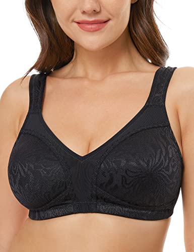 WingsLove Damen Damen Bügelloser minimizer BH,schwarz, UK 40B von Wingslove