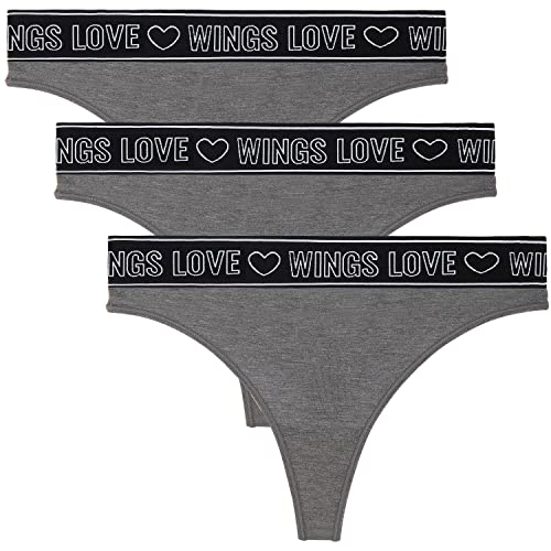 Wingslove Damen 3er Pack Baumwolle String Tanga Sexy Hipster Weich Thongs Seamless Bequem(3 Dunkelgrau,XL) von Wingslove