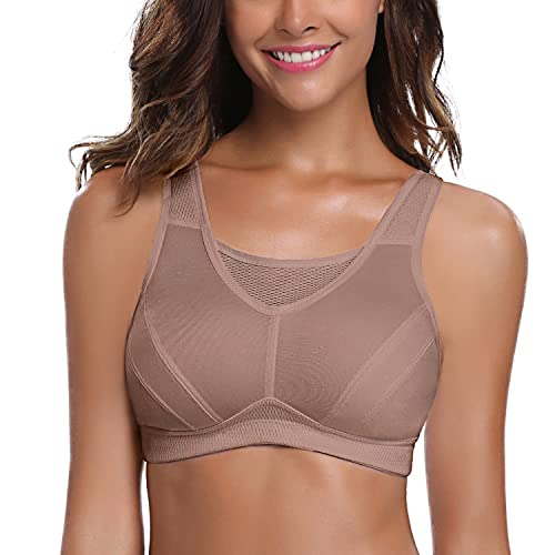 Wingslove Damen High Impact Sport BH Vollständige Abdeckung Bügelfrei Nicht Padded Workout BH Plus Size, Bernstein, 110D Wingslove Damen High Impact Sport BH Vollständige Abdeckung Bügelfrei Nicht Padded Workout BH Plus Size, Bernstein, 110D von Wingslove