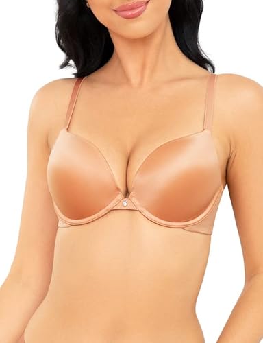 Wingslove Damen Klassiche Push-Up BH Body Make-Up Leicht Gepolstert T-Shirt Büstenhalter mit Bügel (Orange 70B) von Wingslove