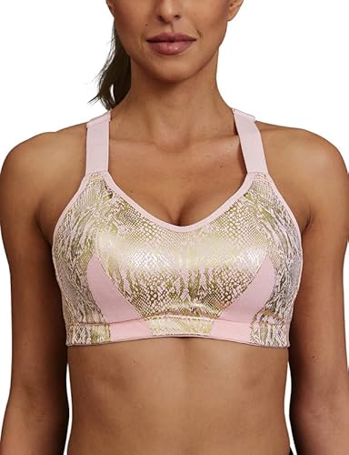 Wingslove Damen Sport BH Starker Halt Gepolstert Große Größen Gekreuzt Rücken Push Up Fitness Training Lauf Bra von Wingslove