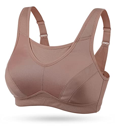 Wingslove Damen Sport BH ohne Bügel Nicht Gepolstert High Impact Bustier Halt Joggen BH(Bernstein,100B) von Wingslove