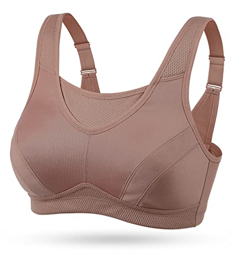 Wingslove Damen Sport BH ohne Bügel Nicht Gepolstert High Impact Bustier Halt Joggen BH (Bernstein 85G) von Wingslove