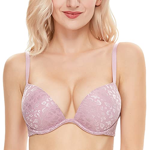 Wingslove Damen Super Push Up BH mit Bügel Extrem Gepolstert Maximizer für Kleine Brüste (Helles Lila,32DD) von Wingslove