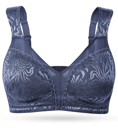 Wingslove Damen Minimizer BH ohne Bügel Große Brüste Bügelloser Entlastungs Breite Träger Vollfiguriger Komfort(Grau Blau,36G Wingslove Damen Minimizer BH ohne Bügel Große Brüste Bügelloser Entlastungs Breite Träger Vollfiguriger Komfort(Grau Blau,36G von Wingslove