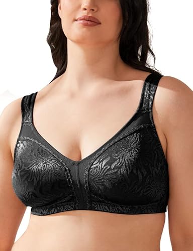 Wingslove Damen Minimizer BH ohne Bügel Große Brüste Bügelloser Entlastungs Breite Träger Vollfiguriger Komfort（Schwarz 40G） von Wingslove