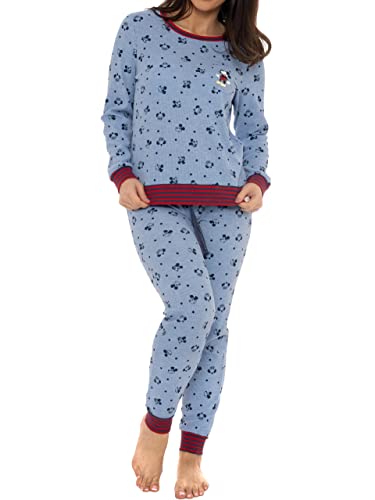 Wingwalker Damen Disney Mickey Mouse Pyjama Damen Waffelpyjamas Blau XX-Large von Wingwalker