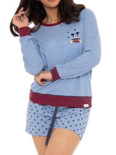 Wingwalker Damen Disney Mickey Mouse Pyjamas Damen Waffle PJs Blau XX-Large von Wingwalker