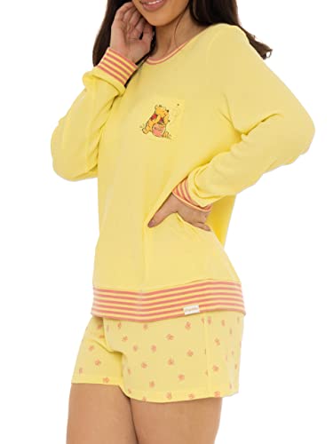 Wingwalker Damen Disney Winnie The Pooh Pyjamas Damen Tigger Piglet Eeyore Waffel-PJs Gelb Medium von Wingwalker