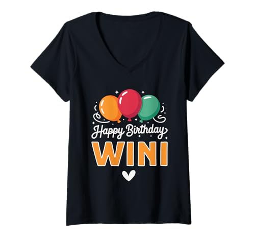 Damen Alles Gute zum Geburtstag Spruch WINI T-Shirt mit V-Ausschnitt Damen Alles Gute zum Geburtstag Spruch WINI T-Shirt mit V-Ausschnitt von Wini Name Spruch für Geburtstag