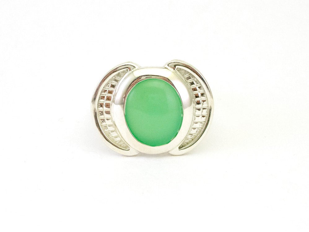 Chrysophrase Silber Lächeln Ring Größe 7 Chrysophrase Silber Lächeln Ring Größe 7 von WinifredJewelry