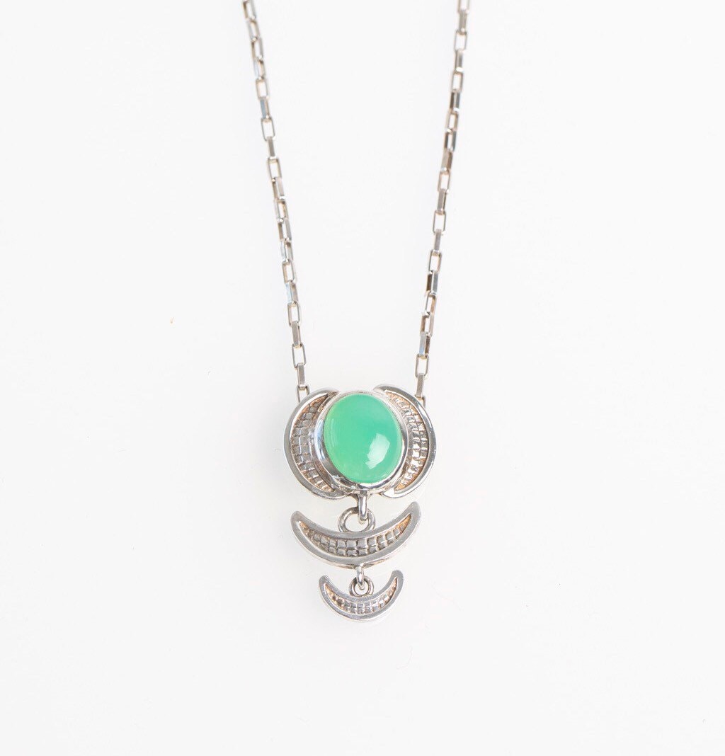 Silber Chrysopras Lächeln Kette Silber Chrysopras Lächeln Kette von WinifredJewelry