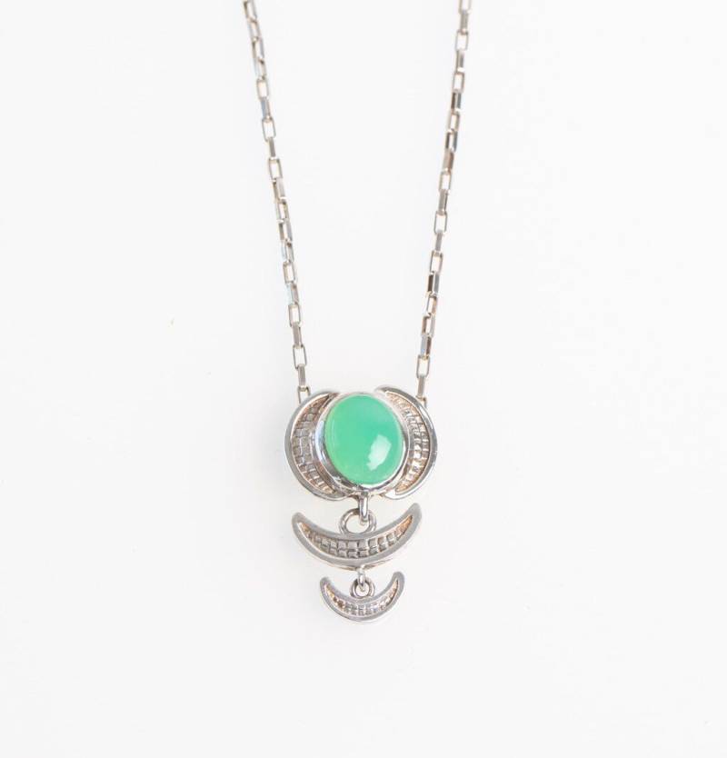 Silber Chrysopras Lächeln Kette Silber Chrysopras Lächeln Kette von WinifredJewelry