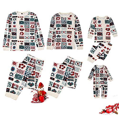 Weihnachtliches Familien-Pyjama-Set, langärmelig, Nachtwäsche, Loungewear, Nachtwäsche (Kinder, 3-4 Jahre) von Winmany