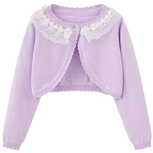 Winmany Baby Kleinkind Mädchen Langarm Strickjacke Kinder gestrickt Spitze Shrug Strickjacke Pullover 1-8 Jahre von Winmany
