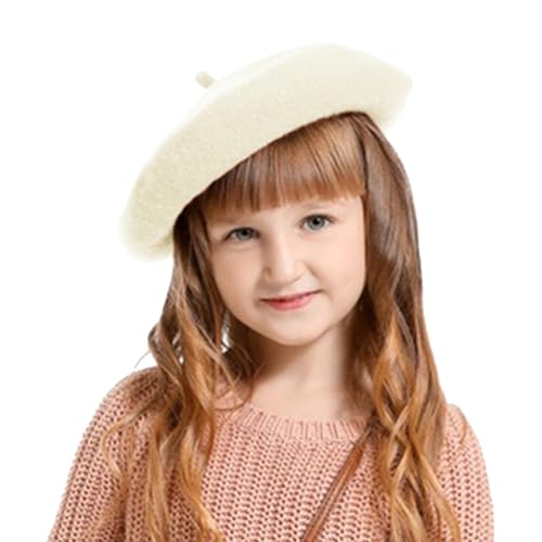 Winmany Baskenmütze für Kleinkinder Mädchen einfarbig französische Beanie-Mütze Herbst Winter Wolle Künstlermütze von Winmany