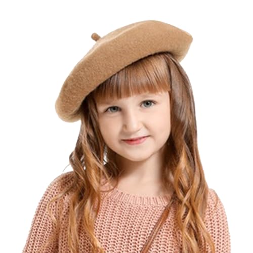 Winmany Baskenmütze für Kleinkinder Mädchen einfarbig französische Beanie-Mütze Herbst Winter Wolle Künstlermütze von Winmany