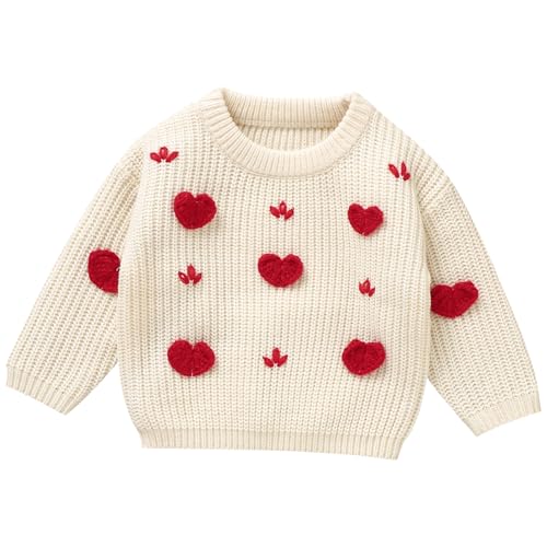 Winmany Kleinkind Strickpullover Baby Mädchen Junge Langarm Pullover Sweatshirt Garn Herz Tops Valentinstag Herbst Winter Outfit Winmany Kleinkind Strickpullover Baby Mädchen Junge Langarm Pullover Sweatshirt Garn Herz Tops Valentinstag Herbst Winter Outfit von Winmany