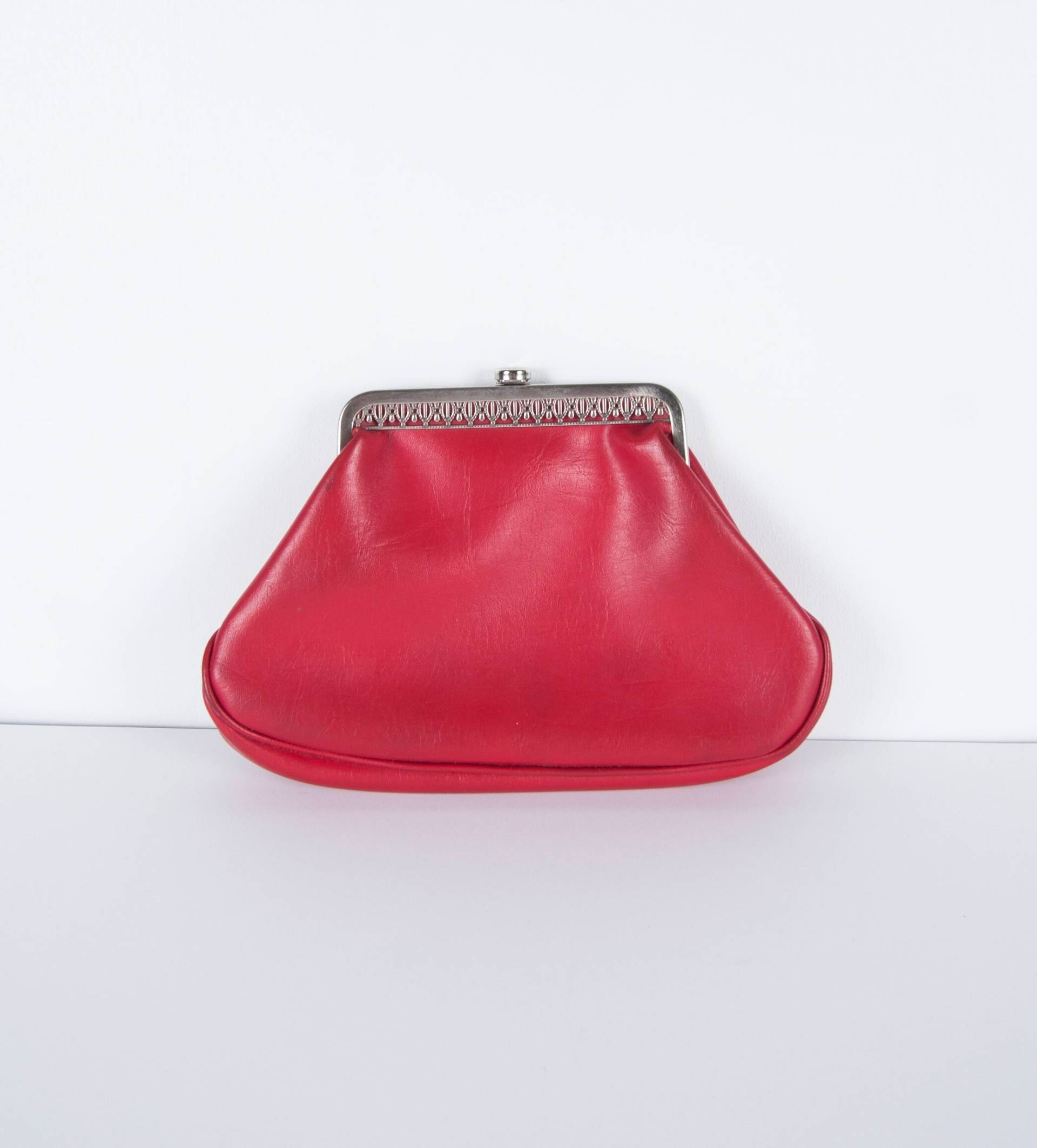 60Er Geldbörse Damen Vintage Rot 70Er Kunstleder Täschchen Retro Für Frauen Spange Verschluss Mini Tasche 70S Kleine von WinnersVintage