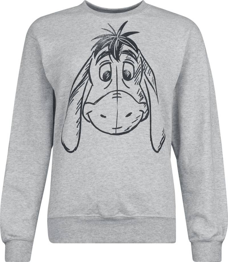 Winnie The Pooh - Disney Sweatshirt - Winnie The Pooh Eeyore Sketchy Face - S bis XXL - für Damen - Größe M - grau meliert  - Lizenzierter Fanartikel von Winnie the pooh