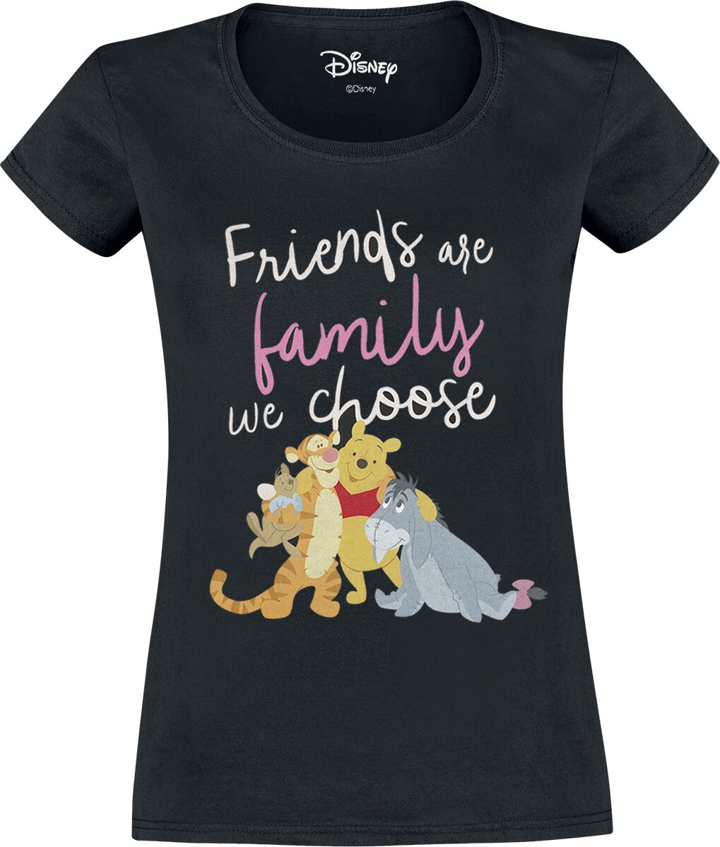 Winnie The Pooh - Disney T-Shirt - Friends are the family we choose - XXL - für Damen - Größe XXL - schwarz  - EMP exklusives Merchandise! von Winnie the pooh