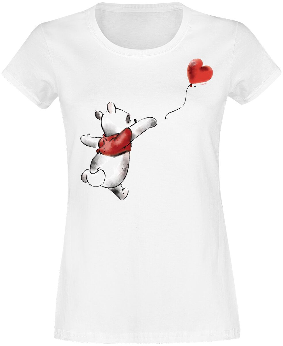 Winnie The Pooh - Disney T-Shirt - Heart - S bis XXL - für Damen - Größe S - weiß  - Lizenzierter Fanartikel von Winnie the pooh