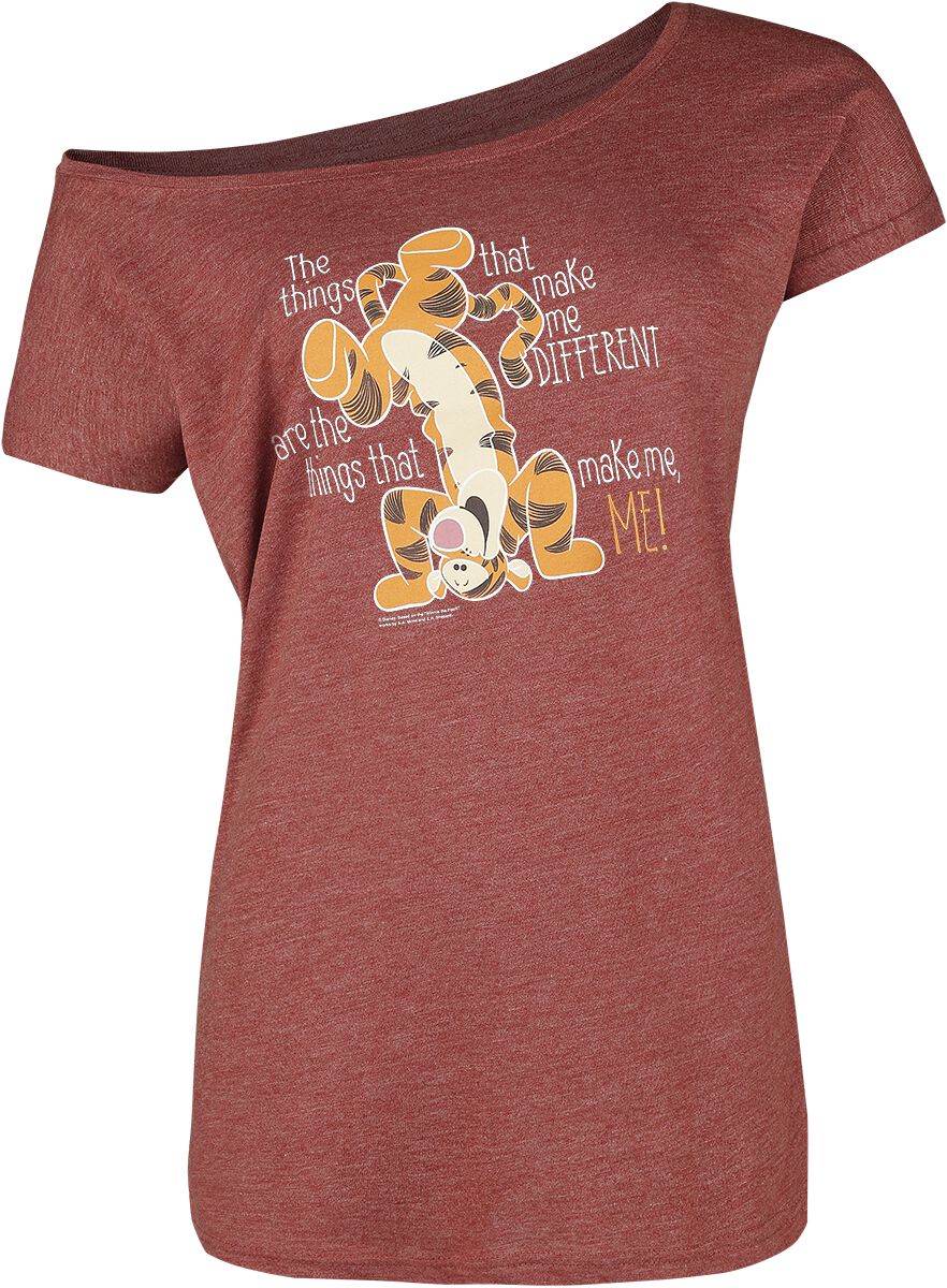 Winnie The Pooh - Disney T-Shirt - Tigger - Different - S bis 5XL - für Damen - Größe 4XL - rot meliert  - Lizenzierter Fanartikel von Winnie the pooh