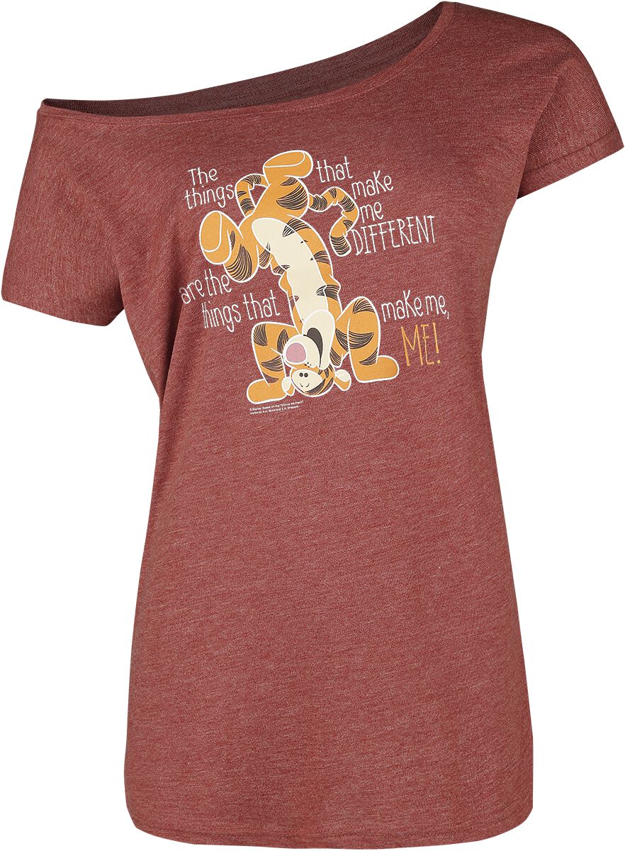 Winnie The Pooh - Disney T-Shirt - Tigger - Different - S bis 5XL - für Damen - Größe 3XL - rot meliert  - Lizenzierter Fanartikel von Winnie the pooh