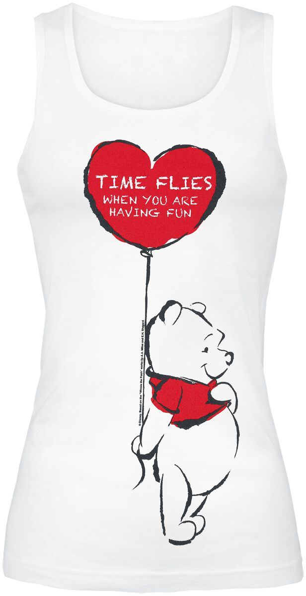 Winnie The Pooh - Disney Top - Time Flies - S bis XXL - für Damen - Größe M - weiß  - Lizenzierter Fanartikel von Winnie the pooh