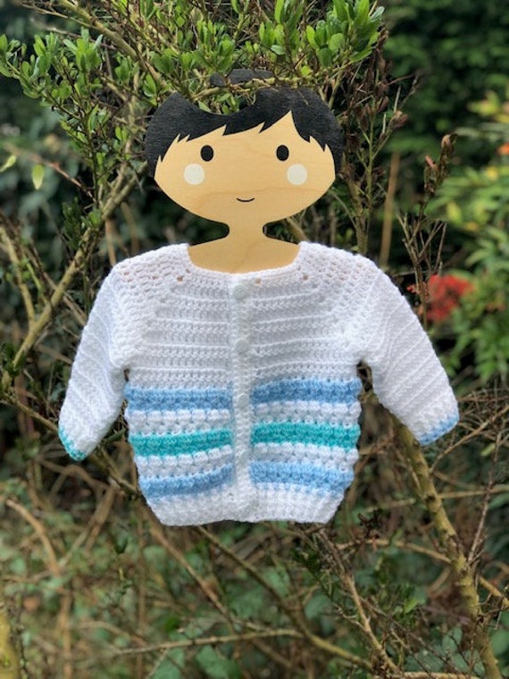0-3 Monate Personalisierte Hand Gestrickte Strickjacke von WinniesWooliesShop