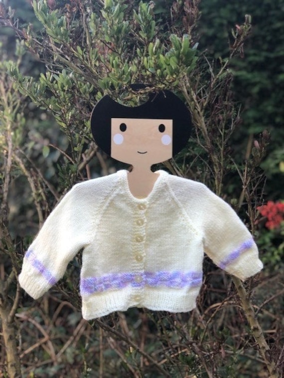 3-6 Monate Personalisierte Handgestrickte Strickjacke von WinniesWooliesShop