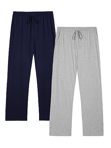 Winovia 2er-Pack Schlafanzughose Herren Lang Leichte Pyjamahose aus Baumwolle Loungewear Hosen Schlafhose Freizeithose mit Elastischer Bund und Gerade Geschnitten Dunkelblau+Grau M Winovia 2er-Pack Schlafanzughose Herren Lang Leichte Pyjamahose aus Baumwolle Loungewear Hosen Schlafhose Freizeithose mit Elastischer Bund und Gerade Geschnitten Dunkelblau+Grau M von Winovia