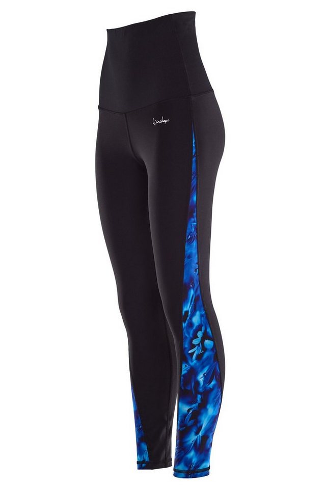 Winshape Leggings HWL109-Blue-Rainflowers Core-Stability-Bund mit Bauch-Weg-Effekt von Winshape