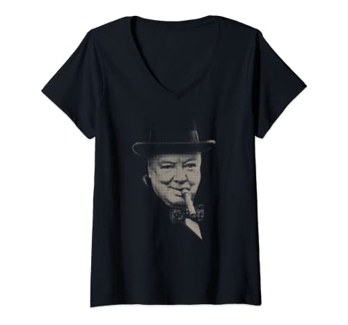 Damen Winston Churchill Graphic For Winston Churchhill Day T-Shirt mit V-Ausschnitt Damen Winston Churchill Graphic For Winston Churchhill Day T-Shirt mit V-Ausschnitt von Winston Churchill Day Club