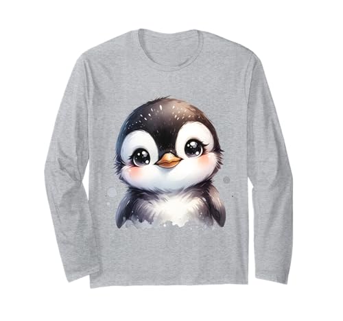 Niedlicher Pinguin mit großen Augen - Wintertier Design für Kinder Langarmshirt Niedlicher Pinguin mit großen Augen - Wintertier Design für Kinder Langarmshirt von Winter Animal Designs for Penguin Fans and Kids