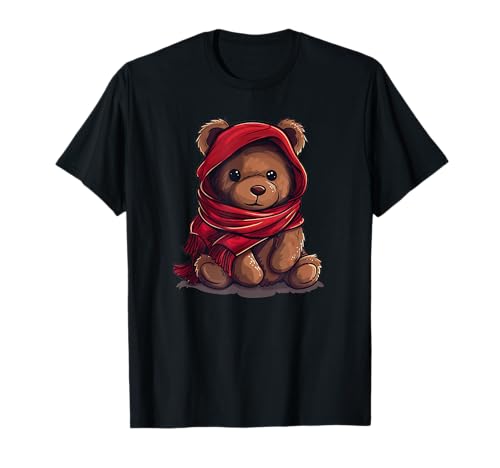 Hübscher Teddybär mit Schal Kostüm für Jungen und Mädchen T-Shirt Hübscher Teddybär mit Schal Kostüm für Jungen und Mädchen T-Shirt von Winter Bear with Shawl